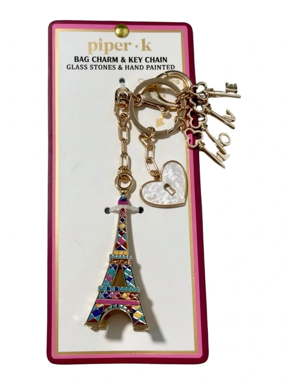 piper • k Multicolor Eiffel Tower Bag Charm & Key  Chain